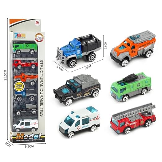 Galaxy Hi-Tech Police Alloy Model Metal Cars 6 Pcs Vehicles, Racing Cars Play Set for Toddlers,Boys Die-Cast Car Set, Birthday Decorations Gift Movie Vehicle Small Racing Car for Kids