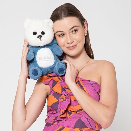 ADORA Hoodie Teddy Bear Soft Toy | Cute Huggable Plushie for Kids & Girls | Blue Soft Toy Gift Birthday Gift Teddy Bear with Hoodie | Soft Plush Toy for Girlfriend & Sister- 25 cm
